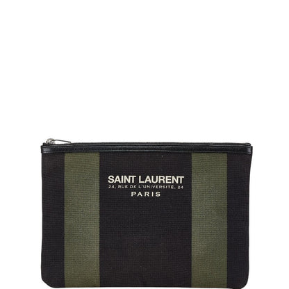 Saint Laurent 414764 Canvas Leather Clutch Bag