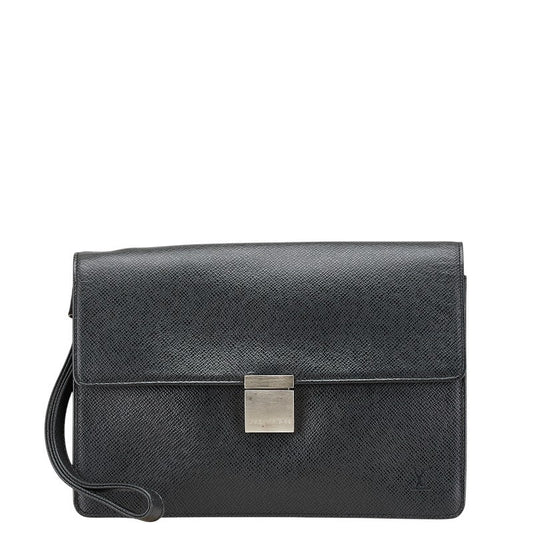 Louis Vuitton Selenga Taiga Leather Clutch Bag