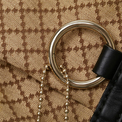 Gucci Diamante Canvas Leather Shoulder Bag