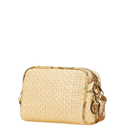 Gucci GG Marmont Raffia Python Shoulder Bag