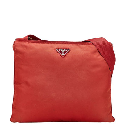 Prada Triangle Logo Plate Nylon Shoulder Bag