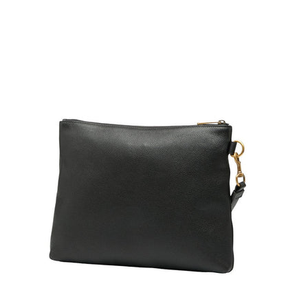Gucci Logo Print Leather Clutch Bag
