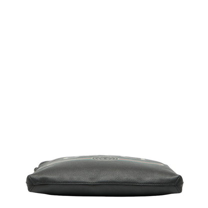 Gucci Logo Print Leather Clutch Bag