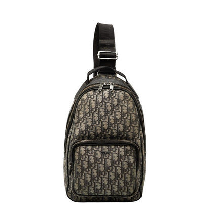 Dior Oblique Trotter Canvas Leather Shoulder Bag