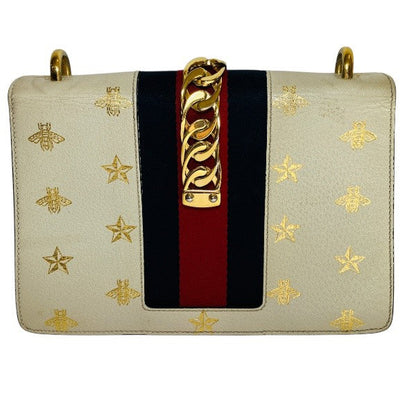 Gucci Sylvie Bee & Star Leather Shoulder Bag