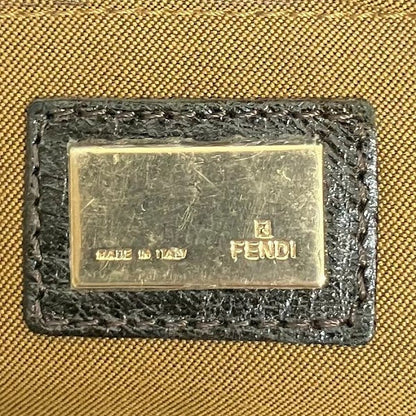 Fendi Zucca Canvas Leather Shoulder Bag