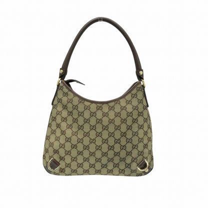 Gucci 130738 Canvas Leather Shoulder Bag