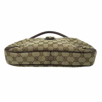 Gucci 130738 Canvas Leather Shoulder Bag