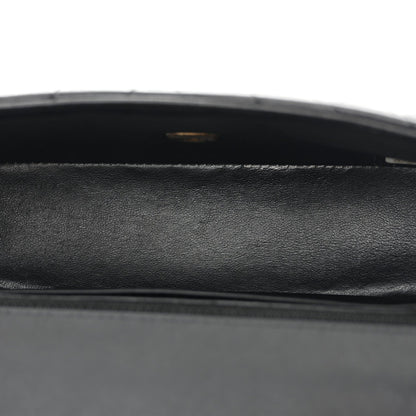 Lambskin Chevron Quilted Mini Rectangular Flap Black