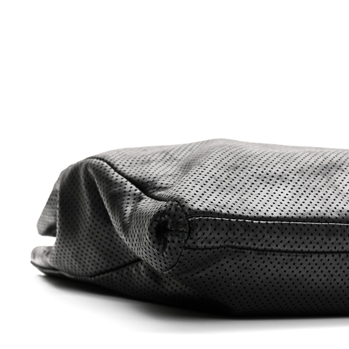 Calfskin Perforated Drill Tote Bag Black