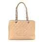 Caviar Quilted Grand Shopping Tote GST Beige