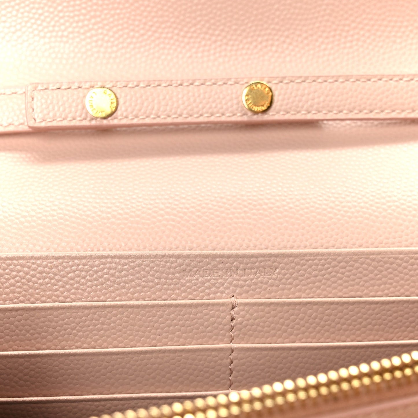 Grain De Poudre Matelasse Chevron Monogram Chain Wallet Pale Pink
