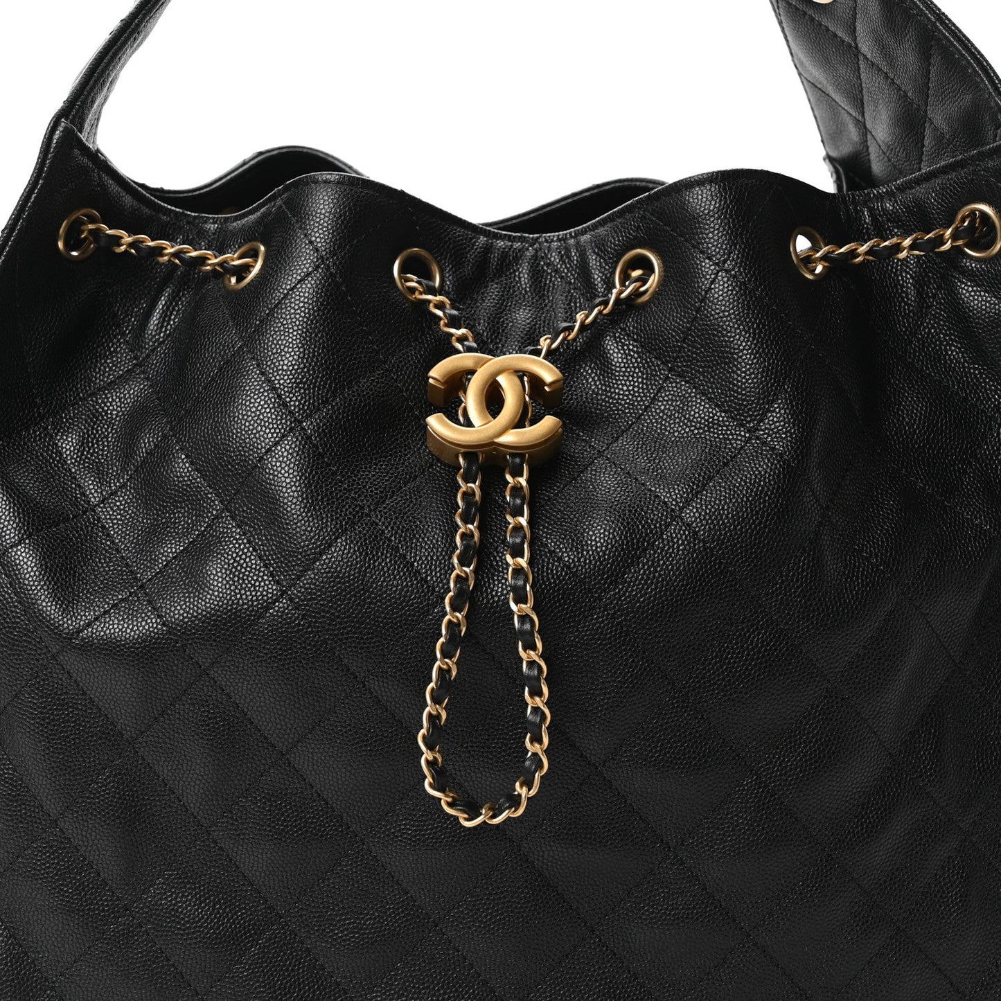 Caviar Quilted Medium Chanel 25 Handbag Black
