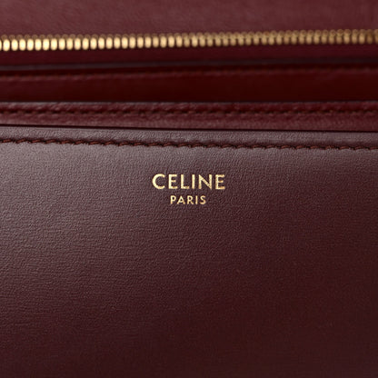 Box Calfskin Medium Classic Box Flap Bag Burgundy