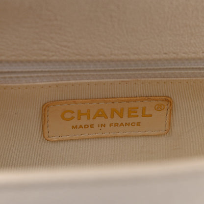 Caviar Quilted New Medium Boy Flap White