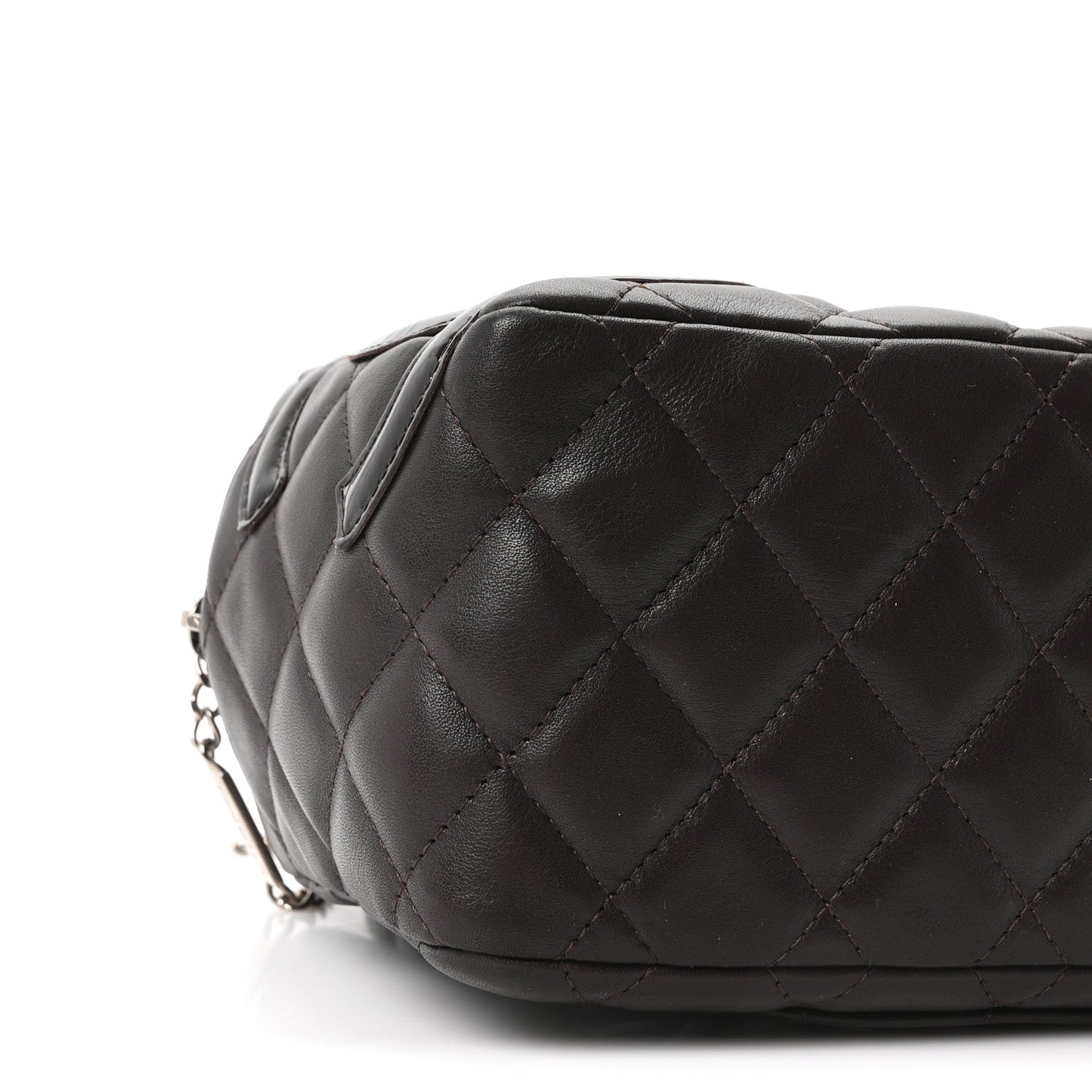 Calfskin Quilted Small Cambon Bowler Dark Brown