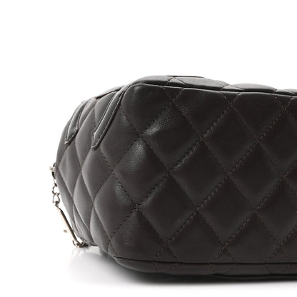 Calfskin Quilted Small Cambon Bowler Dark Brown