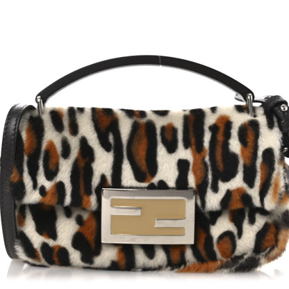 Calf Hair Leopard Print Phone Baguette Moro