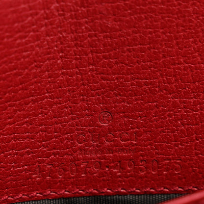 GG Supreme Monogram Web Queen Margaret Chain Wallet Red