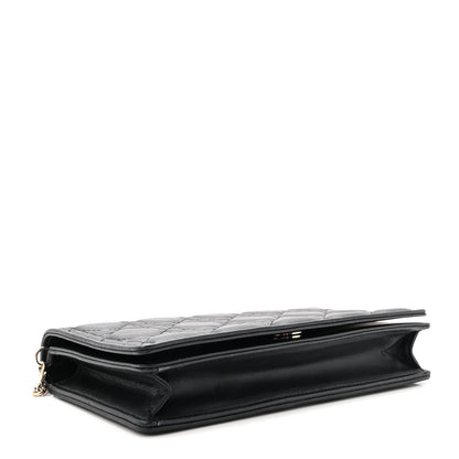 Lambskin Cannage Lady Dior Pouch Black