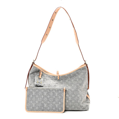 Monogram Denim CarryAll MM Washed Grey