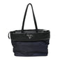 Nappa Nylon Soft Padded Shopping Tote Black Blue