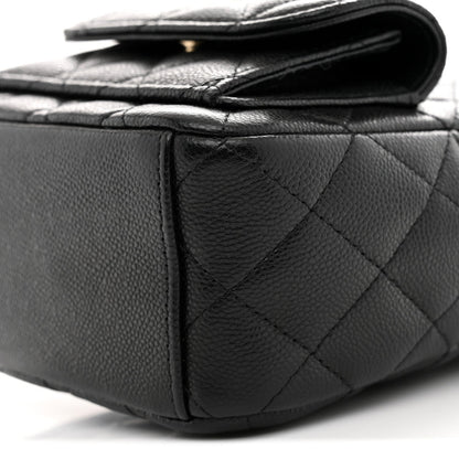 Caviar Quilted CC Mini Classic Backpack Black