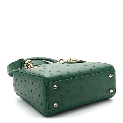Ostrich Small Lady Dior Green