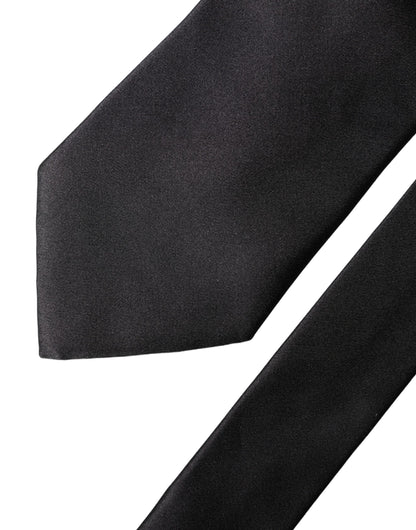 Dolce & Gabbana Brown Logo Embroidery Silk Adjustable Men NeckMen's Men's Tie