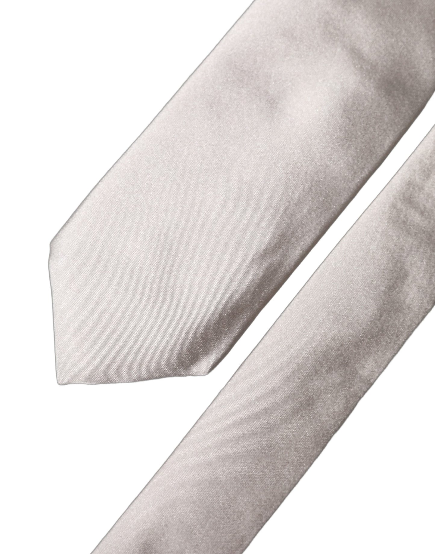 Dolce & Gabbana Light Gray Silk Satin Wide Adjustable Men NeckMen's Men's Tie