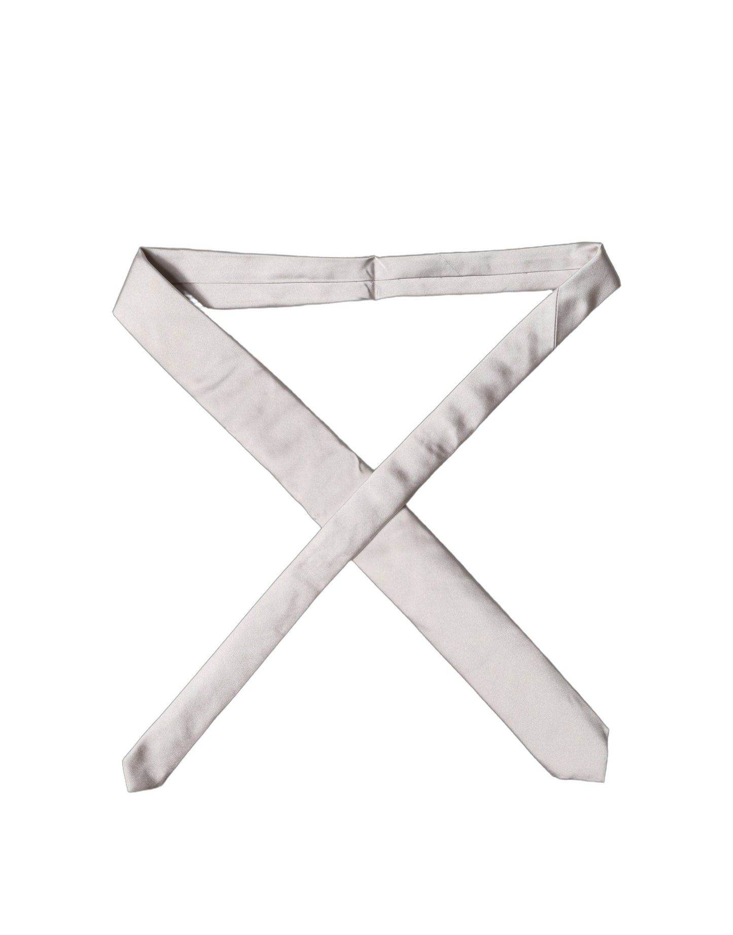 Dolce & Gabbana Light Gray Silk Satin Wide Adjustable Men NeckMen's Men's Tie