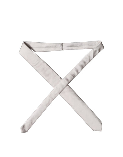 Dolce & Gabbana Light Gray Silk Satin Wide Adjustable Men NeckMen's Men's Tie