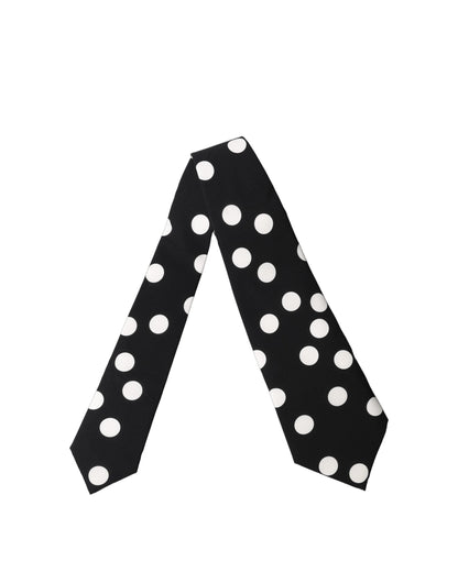 Dolce & Gabbana Black White Polka Dot Silk Adjustable Women NeckWomen's Women's Tie