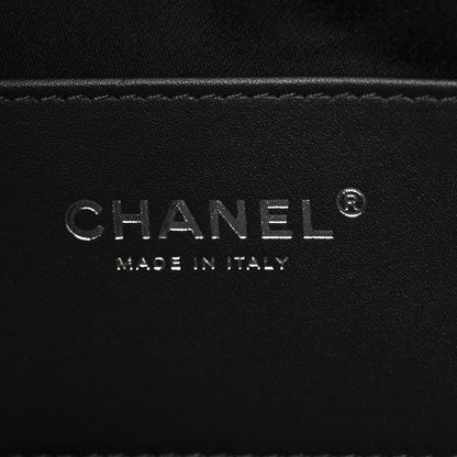 Shiny Crumpled Quilted Mini Chanel 25 Handbag Black