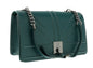 Pierre Cardin Teal Leather Small Structured Shoulder Bag