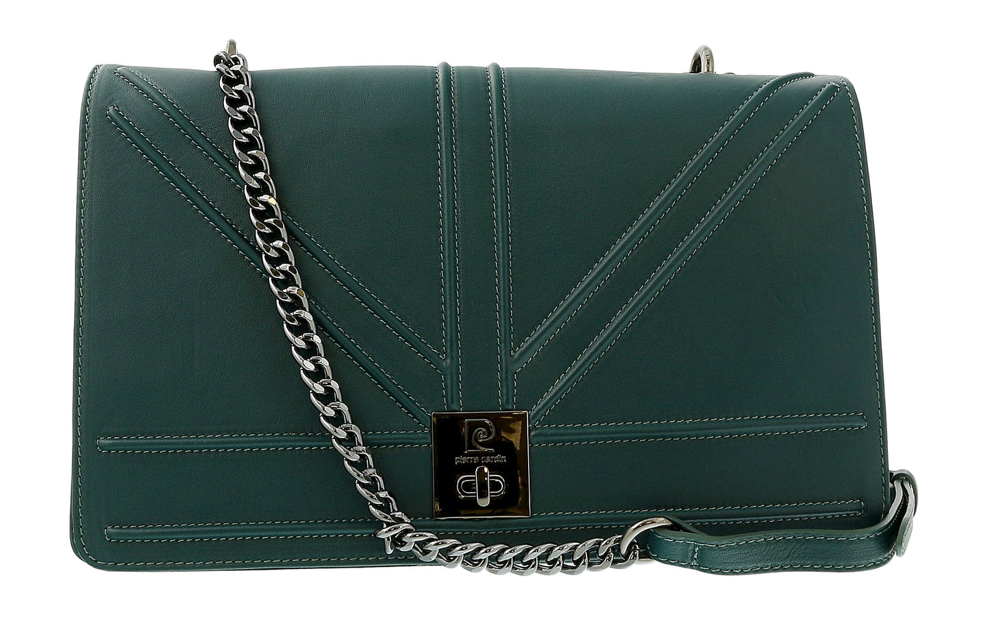 Pierre Cardin Teal Leather Medium Structured Shoulder Bag