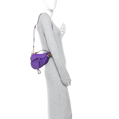 Supple Calfskin Mini Saddle Bag Purple
