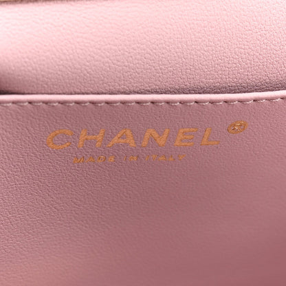 Lambskin Quilted Chain Frame Clutch Pink
