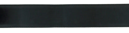 Pierre Cardin Shiny Black  Embossed Classic Buckle Adjustable Belt Adjustable Mens Belt-