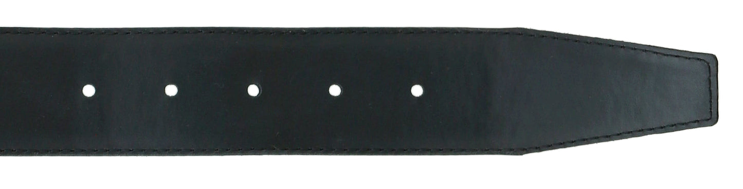Pierre Cardin Shiny Black  Embossed Classic Buckle Adjustable Belt Adjustable Mens Belt-