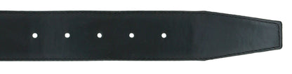 Pierre Cardin Shiny Black  Embossed Classic Buckle Adjustable Belt Adjustable Mens Belt-