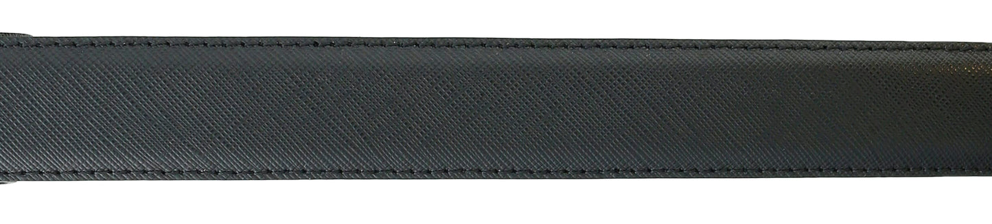 Pierre Cardin Black Textured Classic Silver D-Ring Adjustable Belt Adjustable Mens Belt-