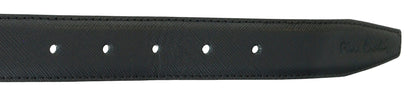 Pierre Cardin Black Textured Classic Silver D-Ring Adjustable Belt Adjustable Mens Belt-