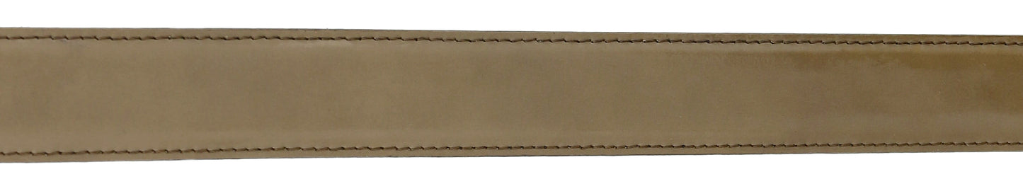 Pierre Cardin Shiny Taupe Classic Silver D-Ring Adjustable Belt Adjustable Mens Belt-