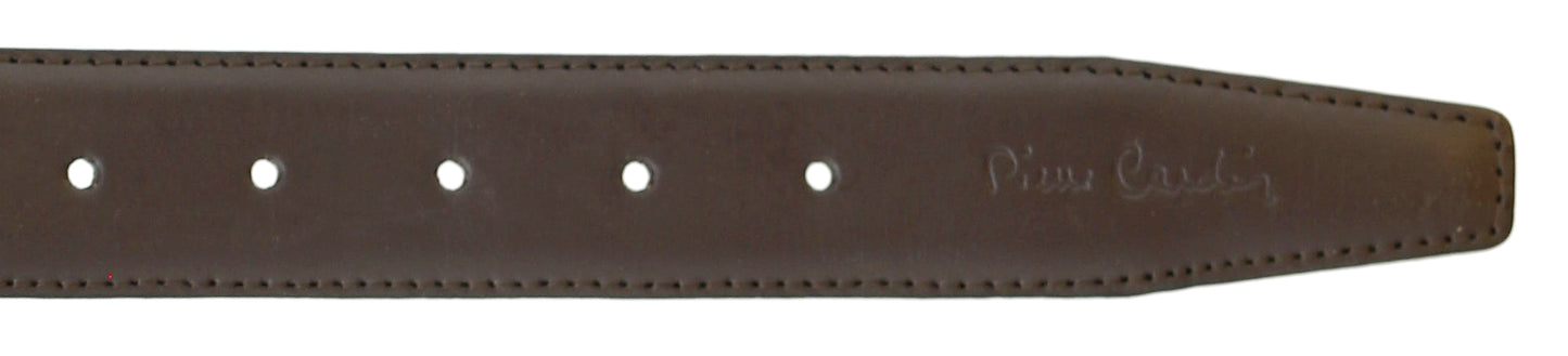 Pierre Cardin Dark Brown Classic Silver D-Ring Adjustable Belt Adjustable Mens Belt-