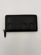 Gucci GUCCI Zip Black Front Logo Embossed  Wallet (   )