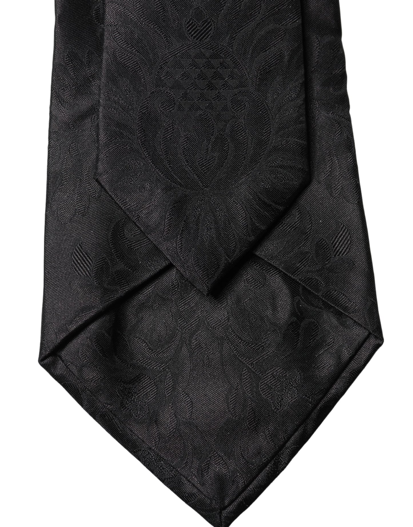 Dolce & Gabbana Black Paisley Woven Silk Adjustable Women NeckWomen's Women's Tie