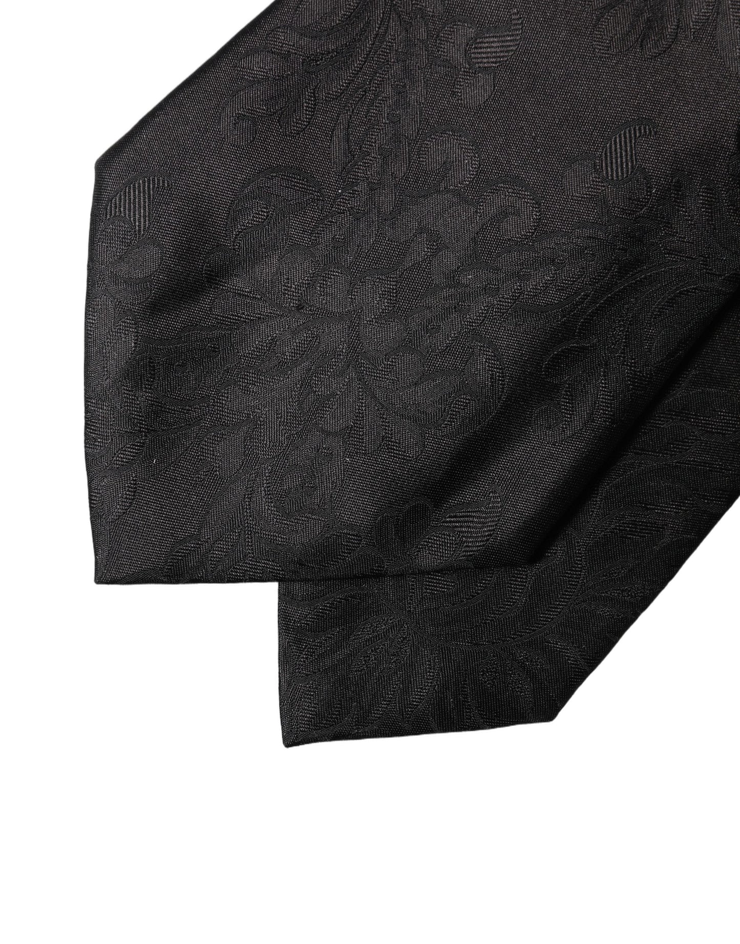 Dolce & Gabbana Black Paisley Woven Silk Adjustable Women NeckWomen's Women's Tie