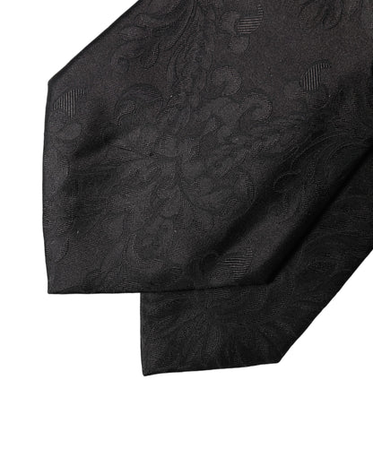 Dolce & Gabbana Black Paisley Woven Silk Adjustable Women NeckWomen's Women's Tie