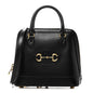 Boarded Plutone Calfskin Small Horsebit 1955 Top Handle Bag Black